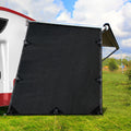Caravan Privacy Screen 1.95x2.2M Roll Out Awning Sun Shade Black