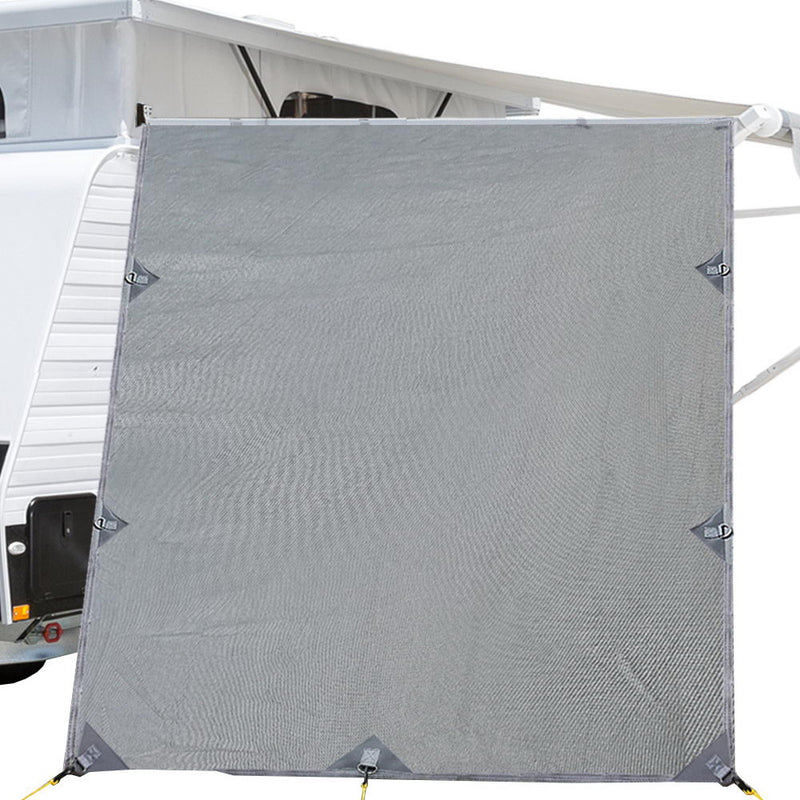 Caravan Privacy Screen 2.1x1.8M Roll Out Awning End Wall Grey
