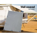 Caravan Privacy Screen 2.1x1.8M Roll Out Awning End Wall Grey