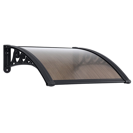 Instahut Window Awning 0.6x0.6m Brown Outdoor Drainage