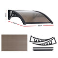Instahut Window Awning 0.6x0.6m Brown Outdoor Drainage
