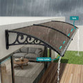 Instahut Window Awning 0.6x0.6m Brown Outdoor Drainage