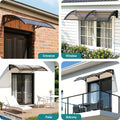 Instahut Window Awning 0.6x0.6m Brown Outdoor Drainage