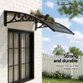 Instahut Window Awning 0.6x0.6m Brown Outdoor Drainage