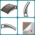 Instahut Window Awning 0.6x0.6m Brown Outdoor Drainage