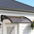 Instahut Window Awning 0.6x0.6m Brown Outdoor Drainage