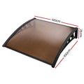 Instahut Window Door Awning 1m x 1.2m Brown