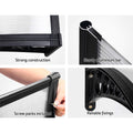 Instahut Window Door Awning 1m x 2.4m Transparent