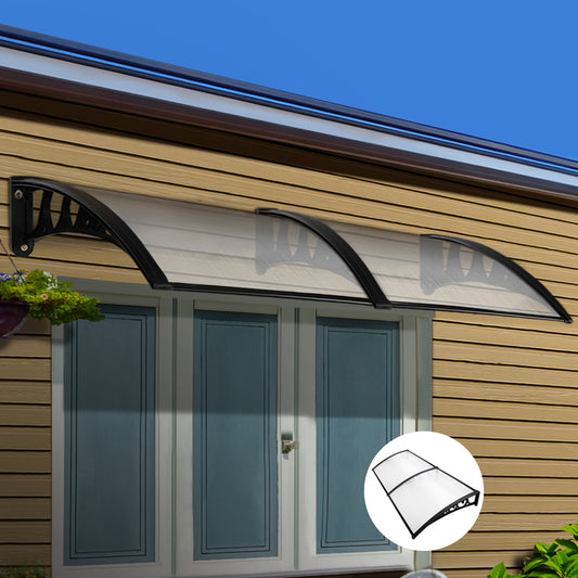 Instahut Window Door Awning 1m x 2.4m Transparent