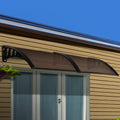 Instahut Window Door Awning 1m x 2.4m Brown Hollow Sheet
