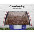 Instahut Window Door Awning 1m x 2.4m Brown Hollow Sheet