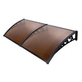 Instahut Window Door Awning 1m x 2.4m Brown Hollow Sheet