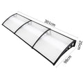 Instahut Window Door Awning 1m x 3m Transparent