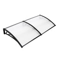 Instahut Window Door Awning 1m x 2m Transparent Black Frame