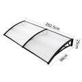 Instahut Window Door Awning 1m x 2m Transparent Black Frame