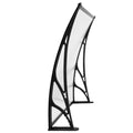 Instahut Window Door Awning 1m x 2m Transparent Black Frame