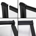 Instahut Window Door Awning 1m x 2m Transparent Black Frame