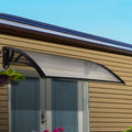 Instahut Window Door Awning 1m x 2m Transparent Black Frame