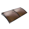 Instahut Awning Canopy 1m x 2m Brown Shade Black Frame