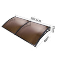 Instahut Awning Canopy 1m x 2m Brown Shade Black Frame