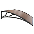 Instahut Awning Canopy 1m x 2m Brown Shade Black Frame