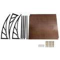 Instahut Awning Canopy 1m x 2m Brown Shade Black Frame