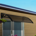 Instahut Awning Canopy 1m x 2m Brown Shade Black Frame