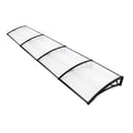 Instahut Window Awning 1m x 4m Transparent Door Canopy Black Frame