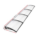 Instahut Window Awning 1m x 4m Transparent Door Canopy Black Frame