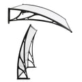Instahut Window Awning 1m x 4m Transparent Door Canopy Black Frame