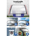 Instahut Window Awning 1m x 4m Transparent Door Canopy Black Frame
