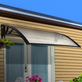 Instahut Window Awning 1m x 4m Transparent Door Canopy Black Frame