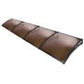 Instahut Window Awning 1m x 4m Brown Canopy Black Frame