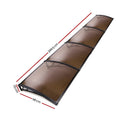 Instahut Window Awning 1m x 4m Brown Canopy Black Frame