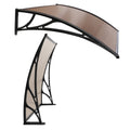 Instahut Window Awning 1m x 4m Brown Canopy Black Frame