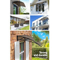 Instahut Window Awning 1m x 4m Brown Canopy Black Frame