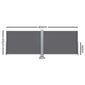 Instahut Side Awning 2mx6m Grey Retractable Outdoor Privacy Screen