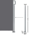 Instahut Side Awning 2mx6m Grey Retractable Outdoor Privacy Screen