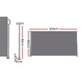 Instahut Side Awning 1.8X3M Grey Retractable Sun Shade Outdoor Blind