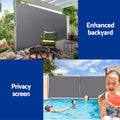 Instahut Side Awning 1.8X3M Grey Retractable Sun Shade Outdoor Blind