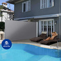 Instahut Side Awning 1.8X3M Grey Retractable Sun Shade Outdoor Blind