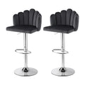 Artiss Bar Stools x2 Counter Height Gaslift Velvet Grey Adjustable