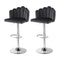 Artiss Bar Stools x2 Counter Height Gaslift Velvet Grey Adjustable
