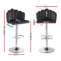 Artiss Bar Stools x2 Counter Height Gaslift Velvet Grey Adjustable