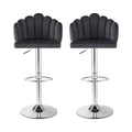 Artiss Bar Stools x2 Counter Height Gaslift Velvet Grey Adjustable