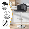 Artiss Bar Stools x2 Counter Height Gaslift Velvet Grey Adjustable