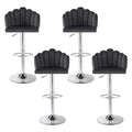 Artiss Bar Stool x4 Velvet Grey Kitchen Counter Gaslift Adjustable