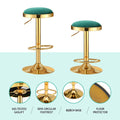 Artiss Bar Stools 2x Velvet Padded Kitchen Dining Green