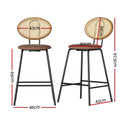 Artiss 2x Bar Stools PU Leather Brown