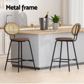 Artiss 2x Bar Stools PU Leather Brown
